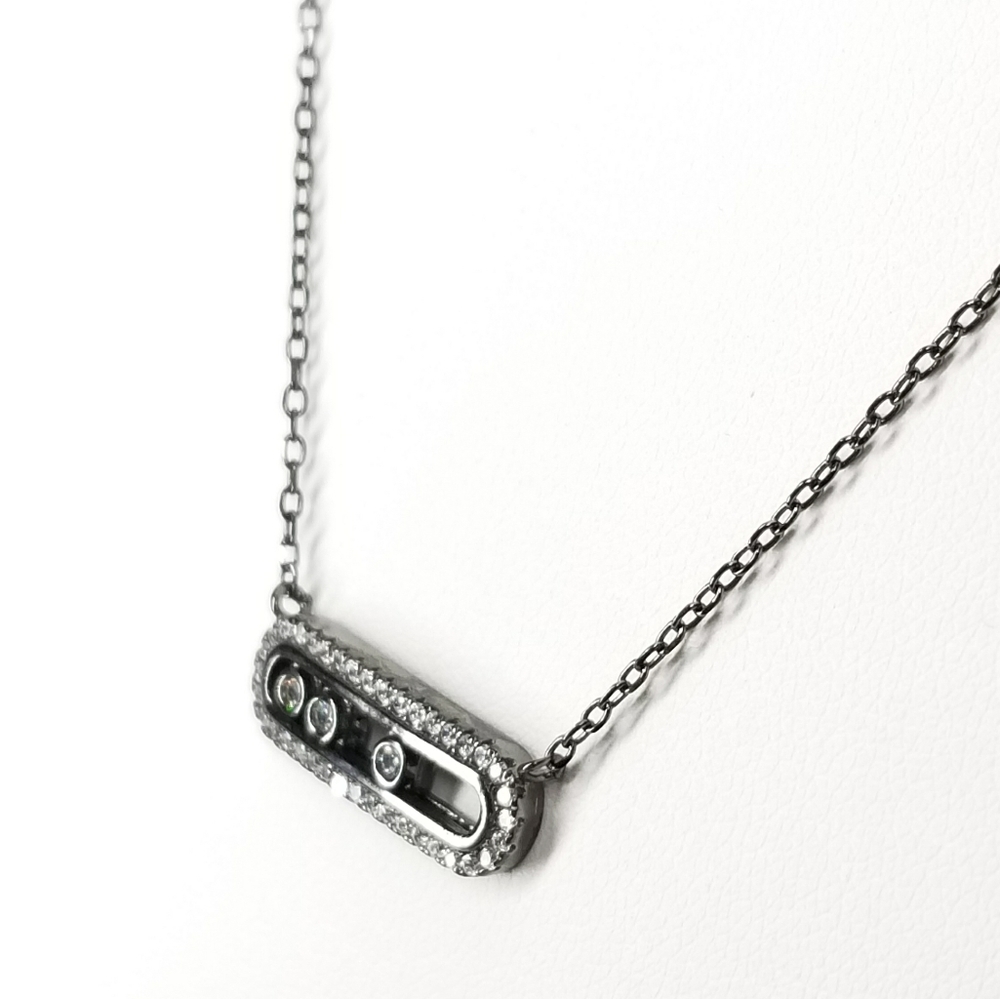 NEW Sterling Silver Pave CZ Choker Necklace NWT - Picture 5 of 11